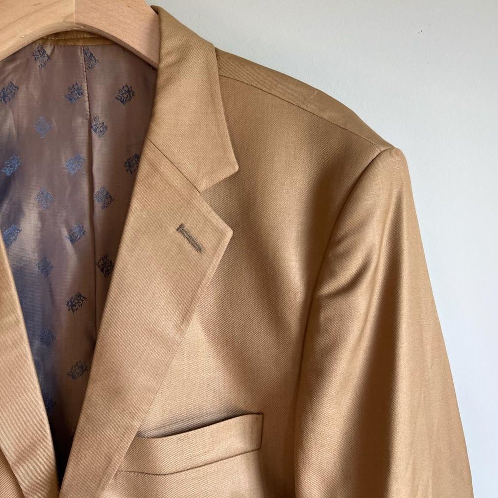 Custom Men’s Modern 3-Piece Suit Set Jacket Vest Pants Tan Camel Khaki 44R/32